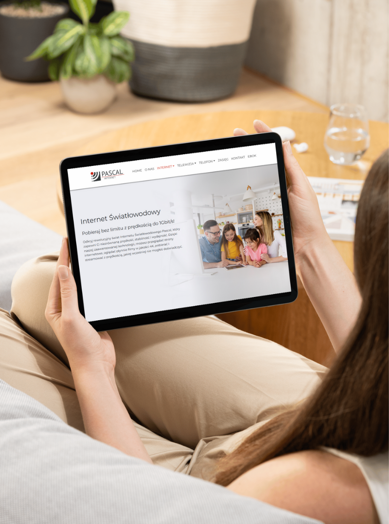 widok strony Pascal na ekranie tableta